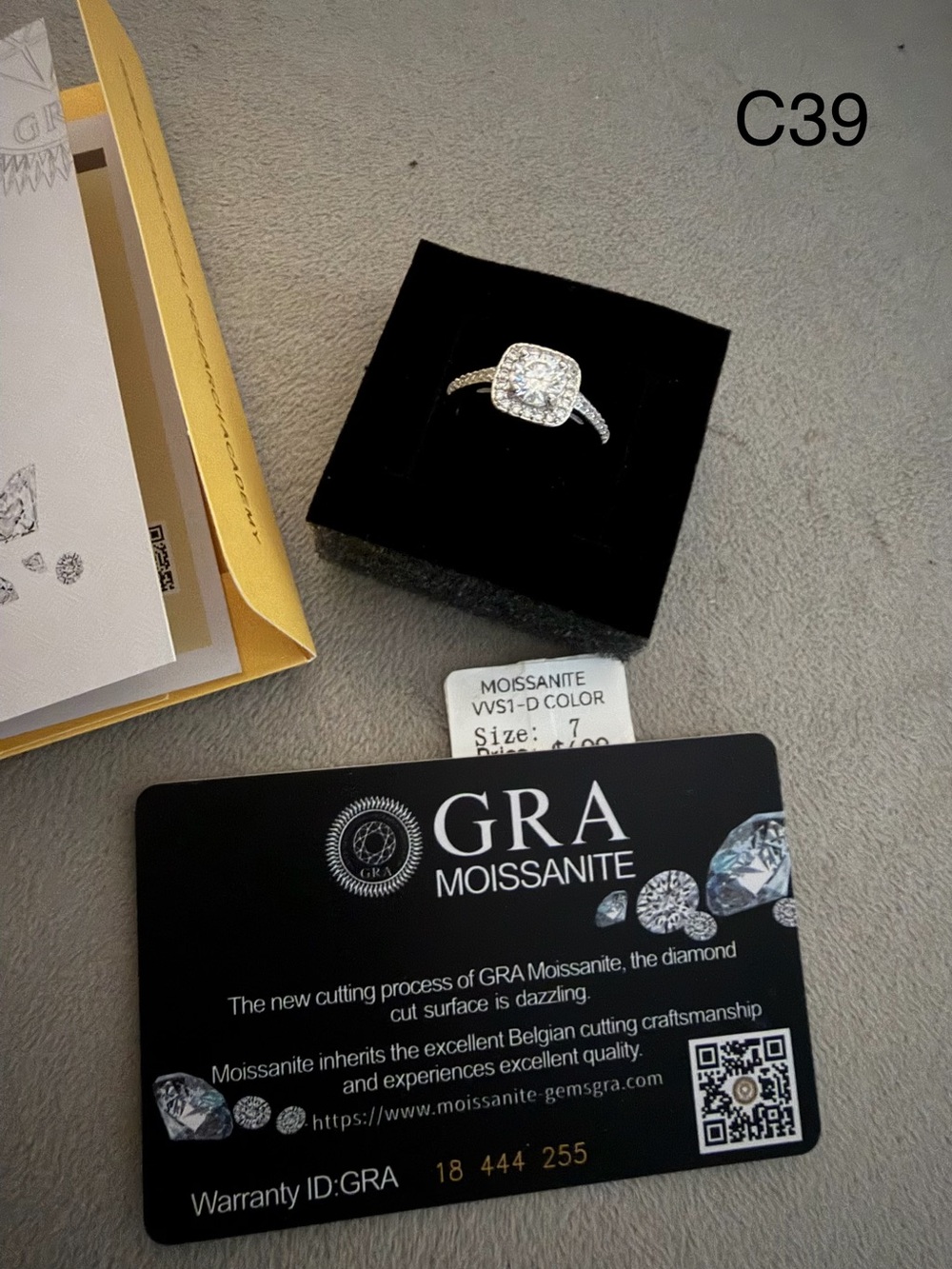 Silver Ring - White- Moissanite #7